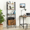 VASAGLE Ladder Bookshelf with Cupboard Rustic Brown LLS47BX