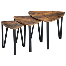 VASAGLE Industrial Nesting Coffee Table Rustic Brown and Black LNT13X