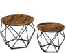 VASAGLE Coffee Tables Set of 2 Side Tables Robust Steel Frame for Living Room Bedroom Rustic Brown and Black LET040B01