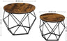 VASAGLE Coffee Tables Set of 2 Side Tables Robust Steel Frame for Living Room Bedroom Rustic Brown and Black LET040B01