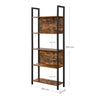 VASAGLE Bookshelf with 5 Shelves Rustic Brown and Black LLS025B01