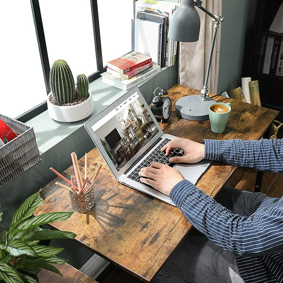 VASAGLE Computer Desk Rustic Brown and Black LWD41X