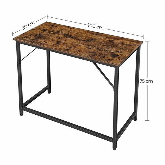 VASAGLE Computer Desk Rustic Brown and Black LWD41X