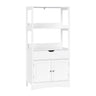 VASAGLE Floor Cabinet with Drawer 2 Open Shelves and Double Doors White BBC64WT