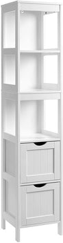 VASAGLE Floor Cabinet with Shelves and Drawers White BBC66WT