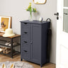 VASAGLE Floor Cabinet with 4 Drawers and Adjustable Shelf Gray LHC41GY
