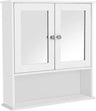 VASAGLE Wall Cabinet with 2 Mirror Doors White LHC002