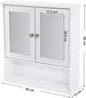 VASAGLE Wall Cabinet with 2 Mirror Doors White LHC002