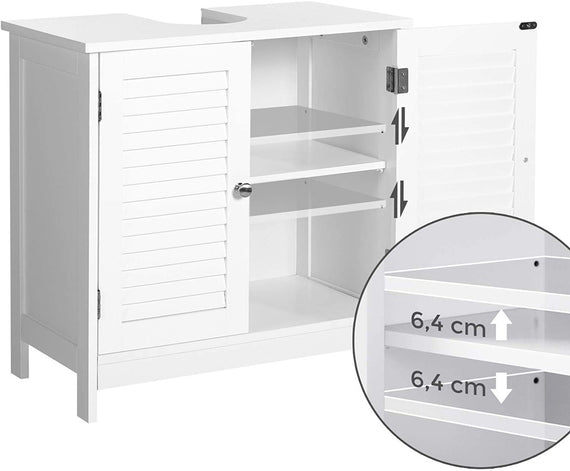 VASAGLE Under Sink Cabinet with 2 Doors White BBC05WT