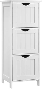 VASAGLE Floor Cabinet with 3 Drawers White BBC50WT