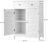 VASAGLE Floor Cabinet with Drawer and 2 Slat Doors White BBC51WT