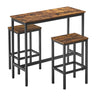 VASAGLE Bar Table with Bar Stool Set Industrial Design Vintage Brown/Black