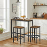 VASAGLE Bar Table with Bar Stool Set Industrial Design Vintage Brown/Black