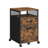 VASAGLE Office File Cabinet with 2 Lockable Drawers Steel Frame Industrial Rustic Brown and Black