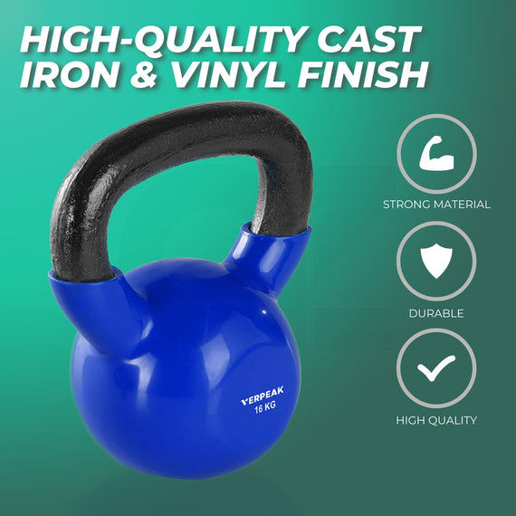 Verpeak Vinyl Kettlebell 6kg Turquoise VP-KB-125-AC