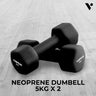 Verpeak Neoprene Dumbbell 5kg x 2 Black VP-DB-138-AC