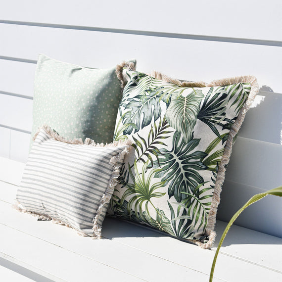 Cushion Cover-Coastal Fringe-Paint Stripes Smoke-35cm x 50cm