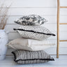 Cushion Cover-Coastal Fringe Black-Paint Stripes-60cm x 60cm