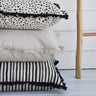 Cushion Cover-Coastal Fringe Black-Paint Stripes-60cm x 60cm