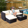 Sarantino 5pc Modular Outdoor Lounge Set PE Rattan - Brown