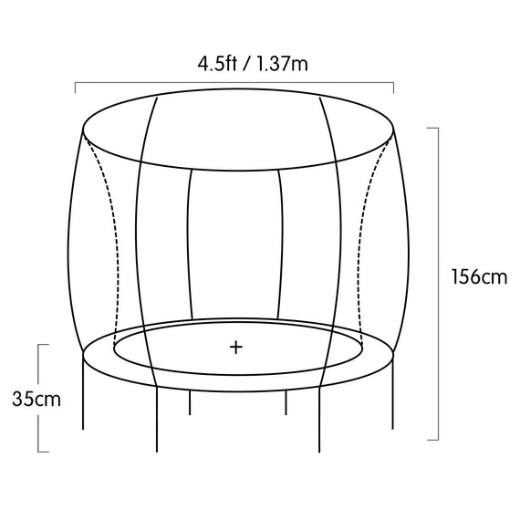 Kahuna 4.5ft Trampoline Round Free Safety Net Spring Pad Cover Mat Outdoor Red