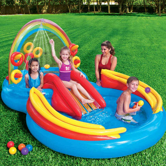 INTEX Inflatable Kids Rainbow Ring Water Play Center Kids AU 57453NP