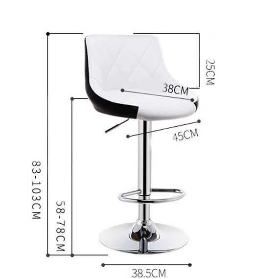 Bar Stools Kitchen Bar Stool Leather Barstools Swivel Gas Lift Counter Chairs x2 BS8403 White