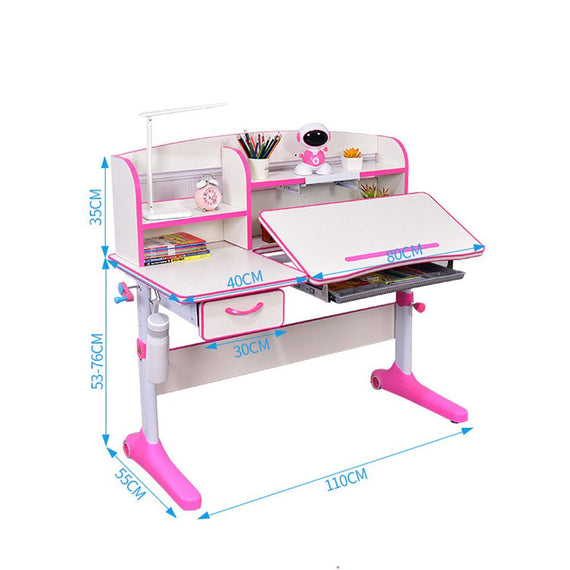 120cm Height Adjustable Children Kids Ergonomic Study Desk Pink AU
