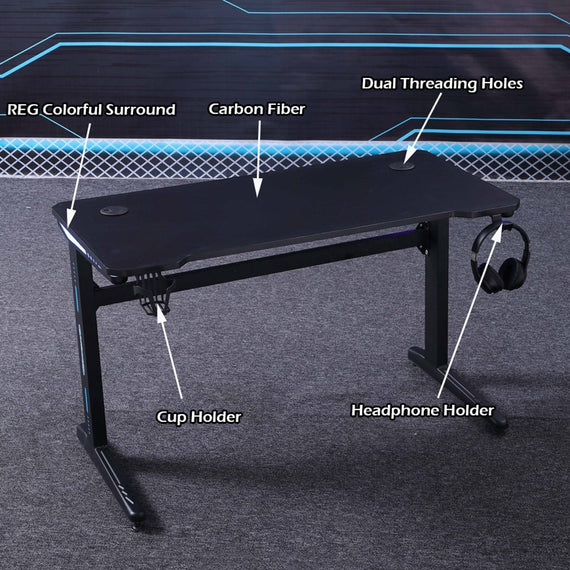 120cm RGB Gaming Desk Desktop PC Computer Desks Desktop Racing Table Office Laptop Home AU