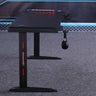 140cm RGB Gaming Desk Home Office Carbon Fiber Led Lights Game Racer Computer PC Table L-Shaped Black