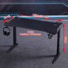 140cm RGB Gaming Desk Home Office Carbon Fiber Led Lights Game Racer Computer PC Table L-Shaped Black