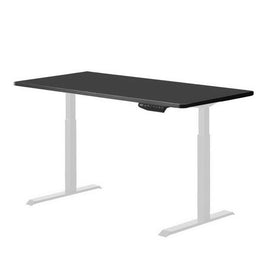 Standing Desk Height Adjustable Sit Stand Motorised White Dual Motors Frame 140cm Maple Top