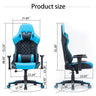 Gaming Chair Ergonomic Racing chair 165° Reclining Gaming Seat 3D Armrest Footrest Black Blue