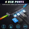 LED Gaming Mouse Pad Large 4 USB Ports RGB Extended Mousepad Keyboard Desk Anti-slip Mat