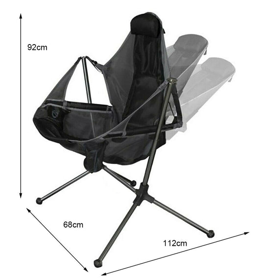 Camping Chair Foldable Swing Luxury Recliner Relaxation Swinging Comfort Lean Back Outdoor Folding Chair Outdoor Freestyle Portable Folding Rocking Chair Red