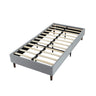 Bedframe with Wooden Slats (Light Grey) - Double