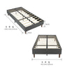 Bedframe with Wooden Slats (Light Grey) - Queen