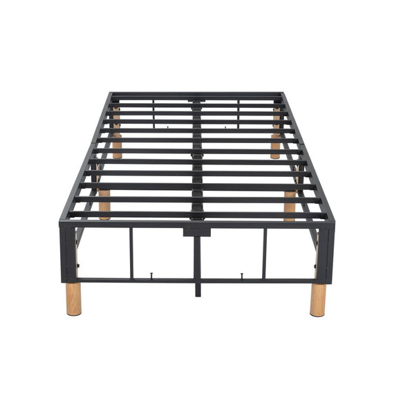 Metal Bed Frame Mattress Foundation Blue - Queen