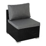 7PC Outdoor Wicker Loveseat Setting with Storage Corner (Black)