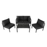 Outdoor 5 Piece Charcoal Grey Couch Set