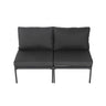 Outdoor 5 Piece Charcoal Grey Couch Set