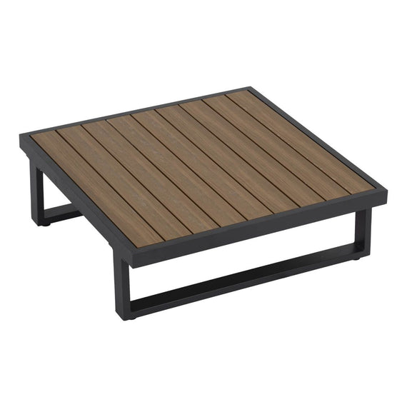 Modern Outdoor 6 Piece Lounge Set with Slatted Polywood Design