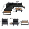 Modern Outdoor 6 Piece Lounge Set with Slatted Polywood Design