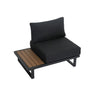 Modern Outdoor 7 Piece Lounge Set with Slatted Polywood Design Tables