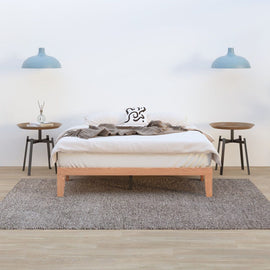 Warm Wooden Natural Bed Base Frame - Double