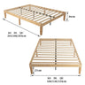 Warm Wooden Natural Bed Base Frame - Queen