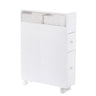 Removable Bathroom Side Cabinet Toilet Caddy with Storage Drawers- White