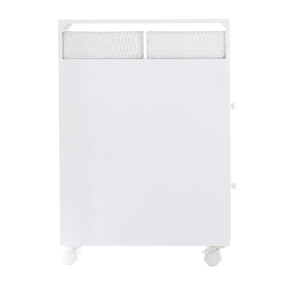 Removable Bathroom Side Cabinet Toilet Caddy with Storage Drawers- White