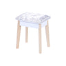 Dressing Vanity Table Stool Set with Make-up LED Lighted Mirror-White