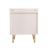 Winston 3-Drawer Nightstand Bedside Table with Gold Steel Legs Tray Top White